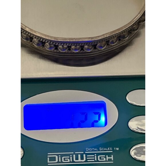 Vintage Sterling Silver Cuff Bracelet With Beaded Design By Mexico - Picture 8 of 9